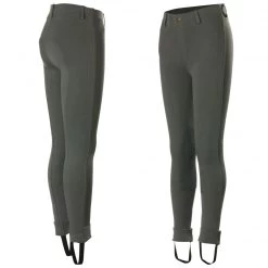 Horze Kids Nora Pull On Knee Patch Jodphur Breeches - Dark Grey
