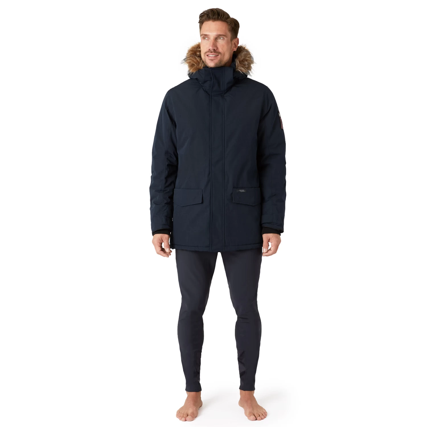 B Vertigo Garren Mens Winter Parka Jacket - Dark Navy - Image 11