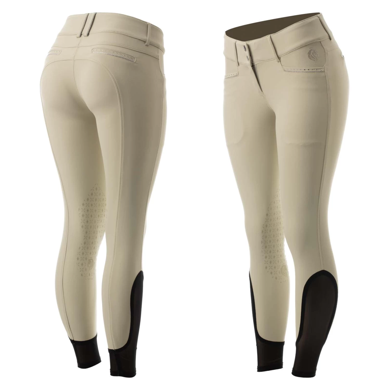 Equinavia Victoria Womens Silicone Knee Patch Breeches - White - Image 9
