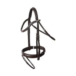 Horze Smoky Twilight Anatomic Bridle With Curved Browband - Dark Brown