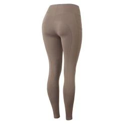 Horze Alyssa Womens High Waist UV Pro Knee Patch Tights - Iron Grey Brown