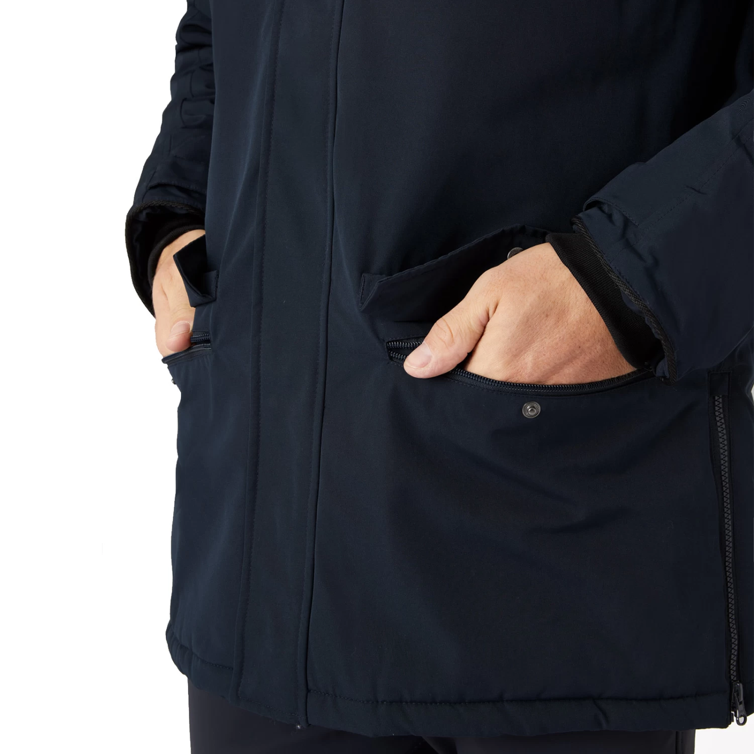 B Vertigo Garren Mens Winter Parka Jacket - Dark Navy - Image 12