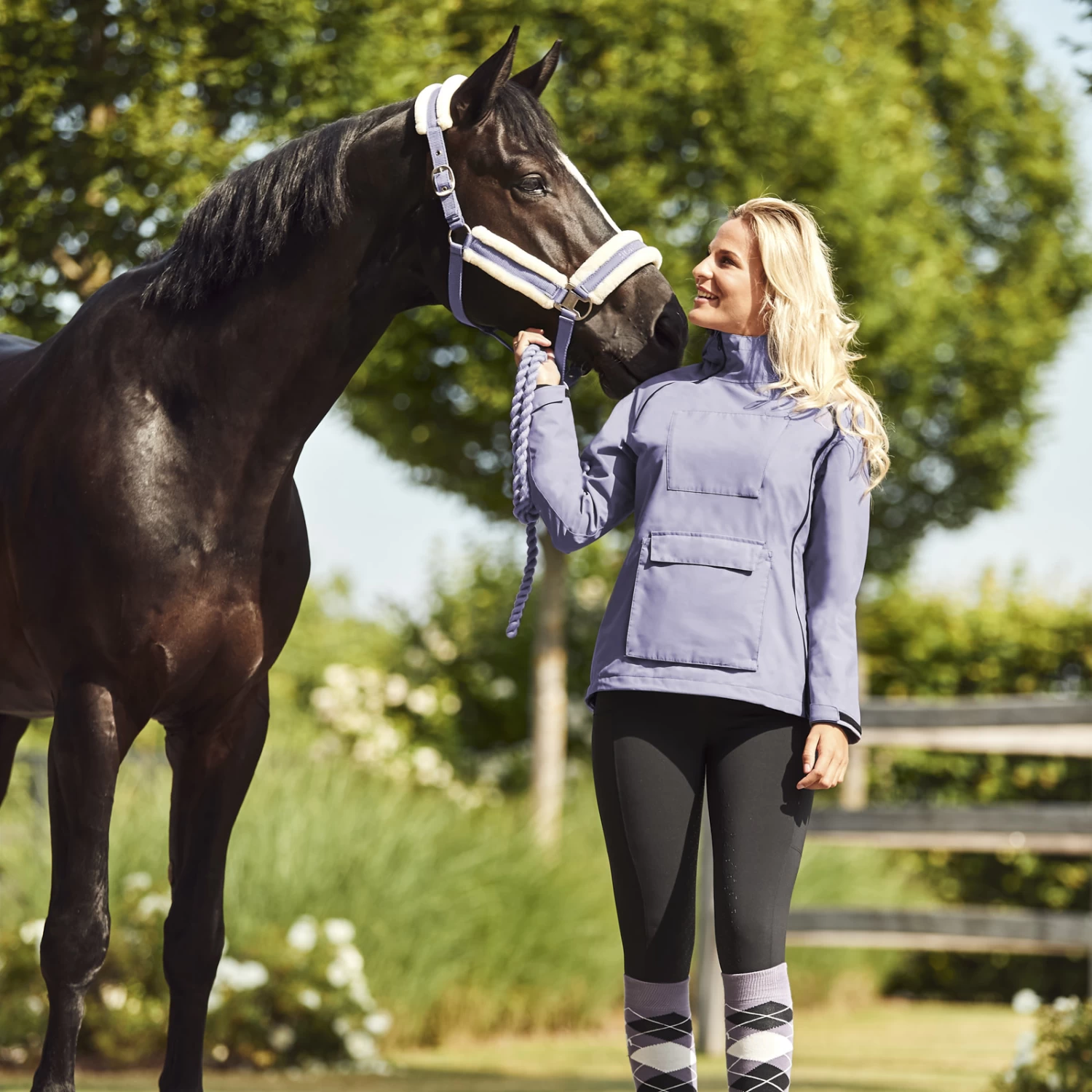 Horze Everly Womens Full Seat Winter Riding Tights - Black - Image 7