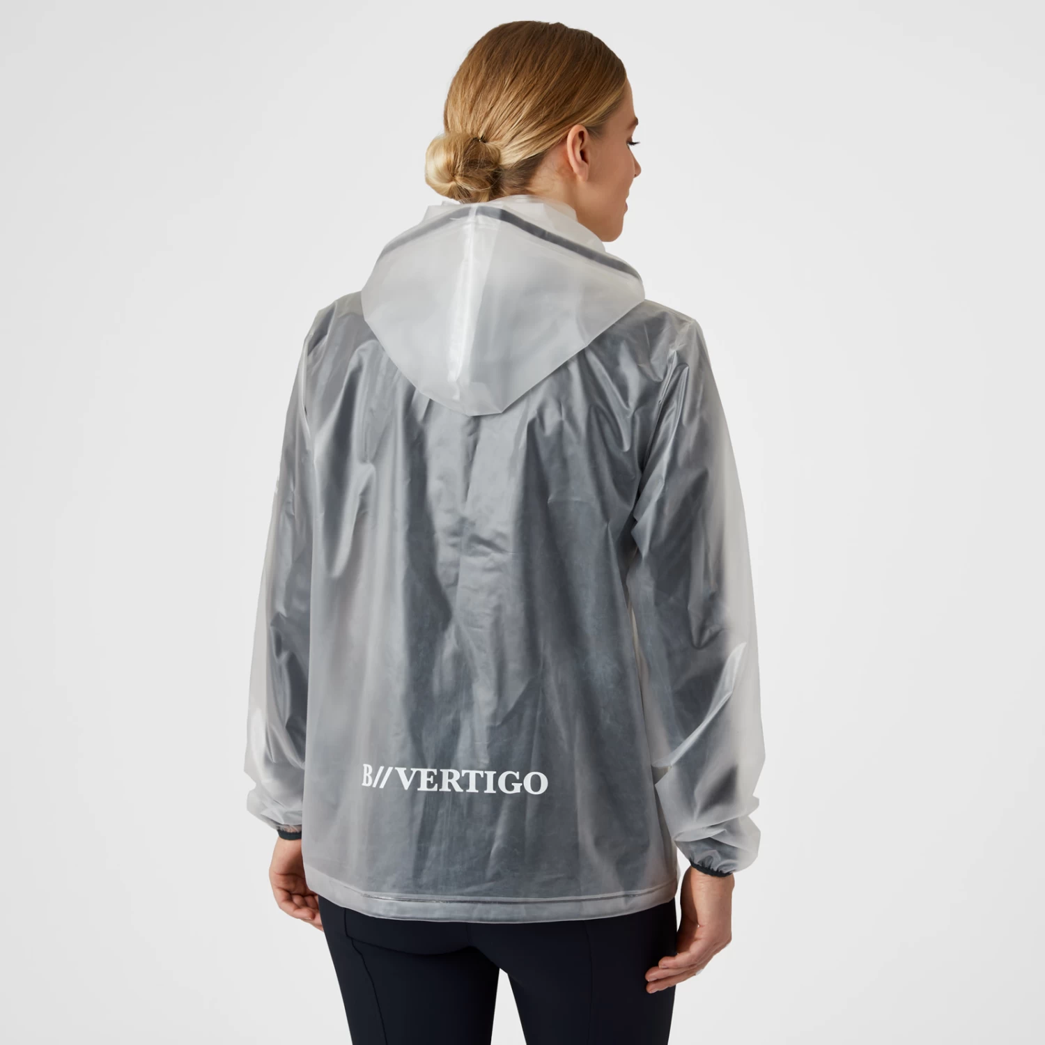B Vertigo Remi Womens Transparent Rain Coat - Transparent/ Dark Navy - Image 3