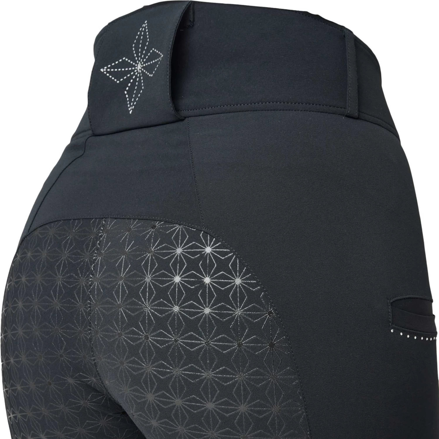 Horze Eliza Womens Crystal Detailed Full Seat Breeches - Black - Image 2