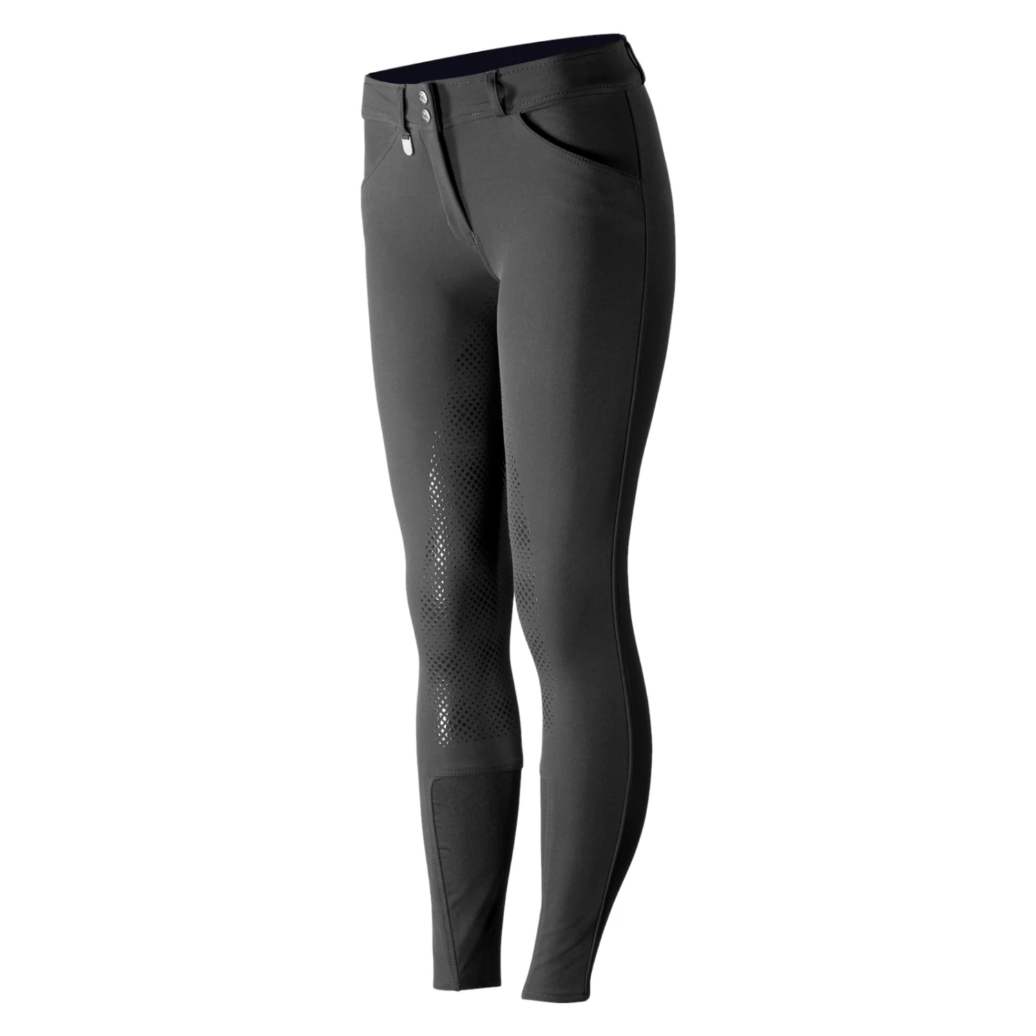 Horze Grand Prix Kids Silicone Full Seat Breeches - Black - Image 2