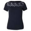 B Vertigo Natalia Womens Boat Neck Shirt With Lace Detail - Dark Navy