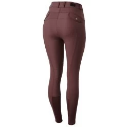Horze Andrea Womens High Waist Knee Grip Breeches - Red Mahogany Burgundy