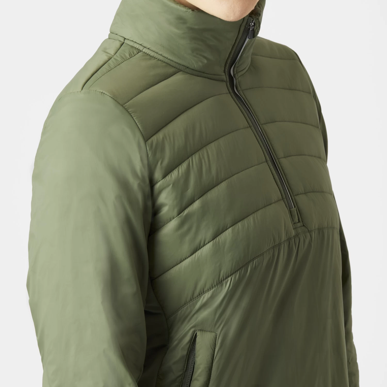 Horze Annika Womens Fleece Lined Pullover Jacket - Olivine Green - Image 9