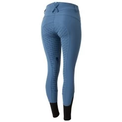 Melody Womens High Waist Micro Silicone Full Seat Breeches - Blue