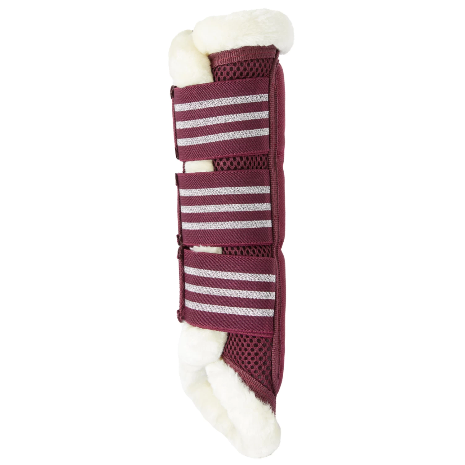Horze Lincoln Faux Fur Brushing Boots - Merlot - Image 6