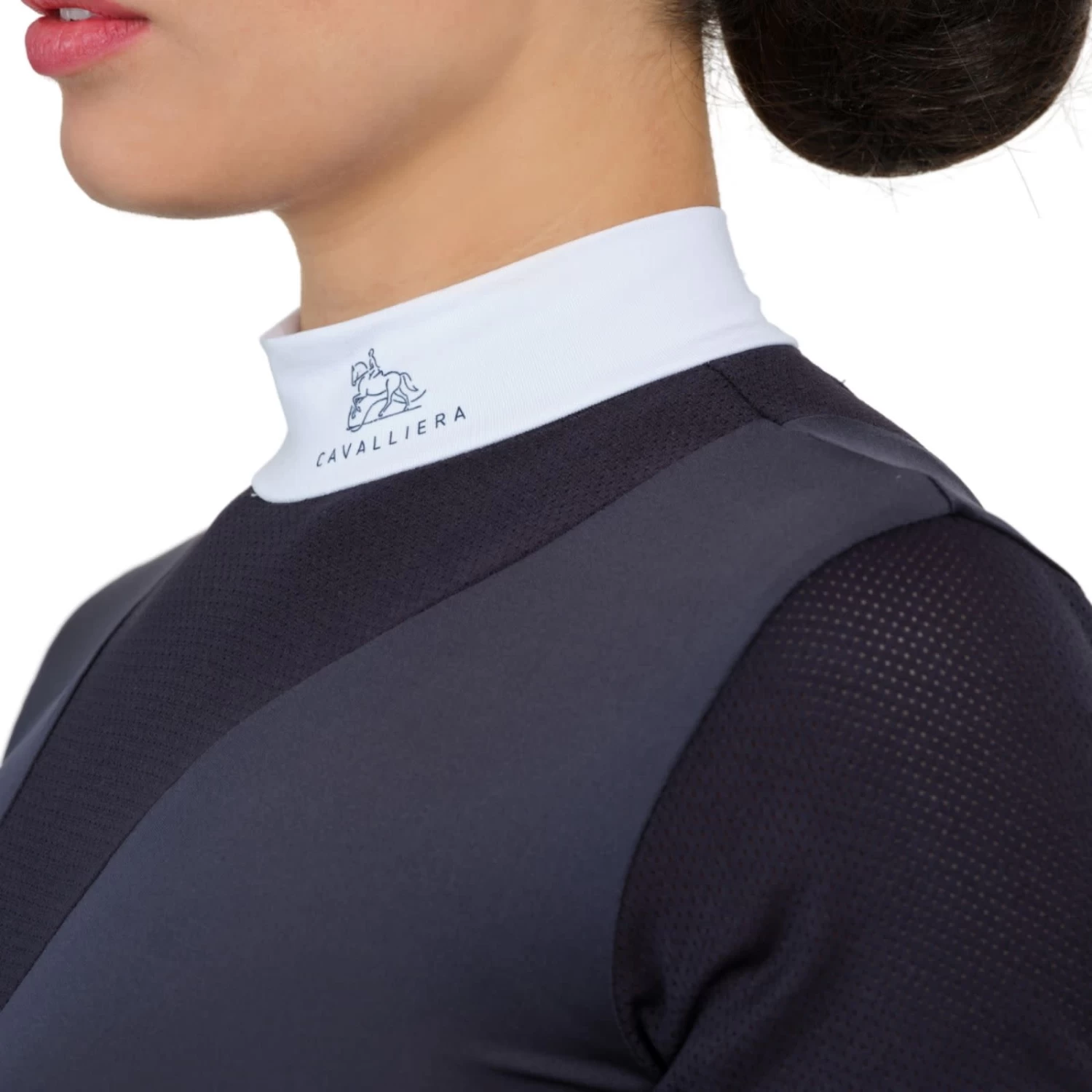 Cavalliera High Style Short Sleeve Riding Show Shirt - Navy Dark Blue - Image 4