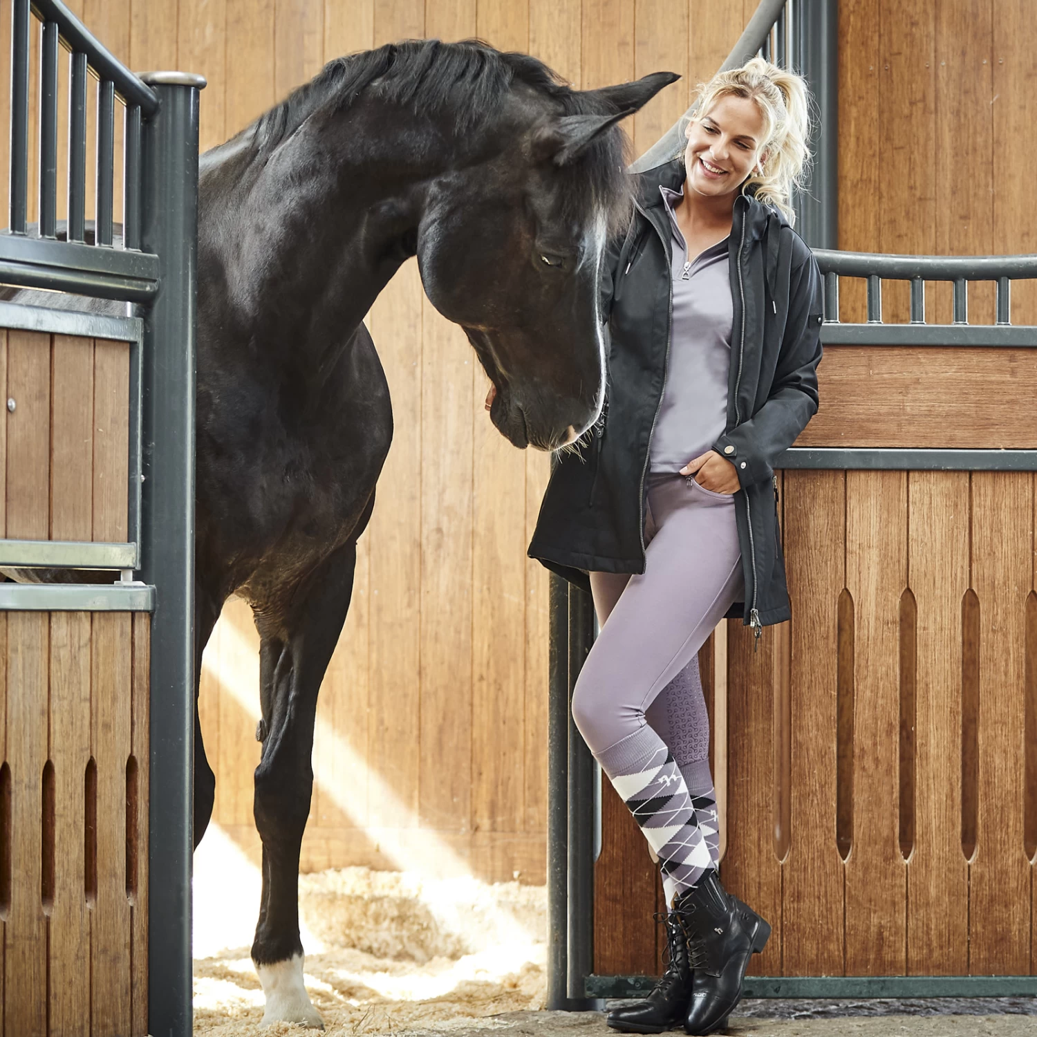 Horze Freya Womens Long Softshell Jacket - Black - Image 6