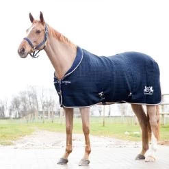 B Vertigo Theo Thermo Wool And Acrylic Stable Blanket - Dark Navy