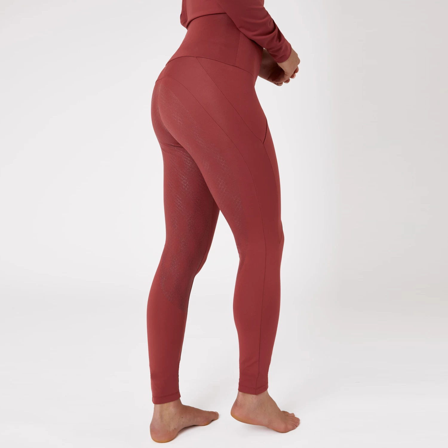Horze Raquel Womens Full Seat Tights - Merlot - Image 4