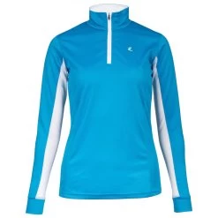 Horze Trista Womens Long Sleeved Technical Sun Shirt - Paradise Blue/White