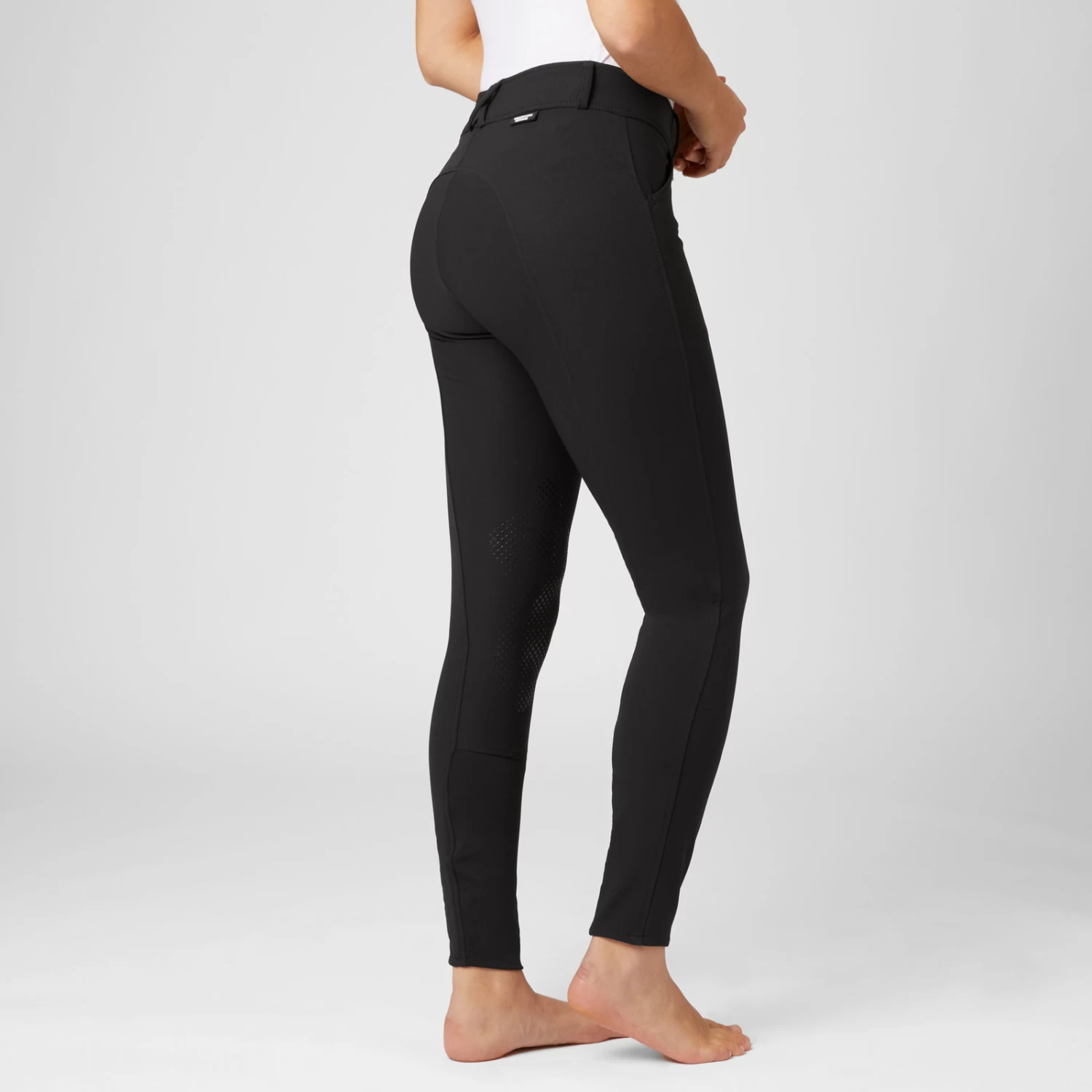 Horze Grand Prix Womens Silicone Knee Patch Breeches - Black - Image 7