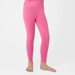 Horze Tessa Kids Full Seat Riding Tights - Azalea Pink