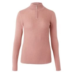 B Vertigo Ruth Knitted Pullover With Front Zipper - Old Rose