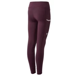 Horze Morgan Kids Knee Patch Riding Tights - Fig Purple