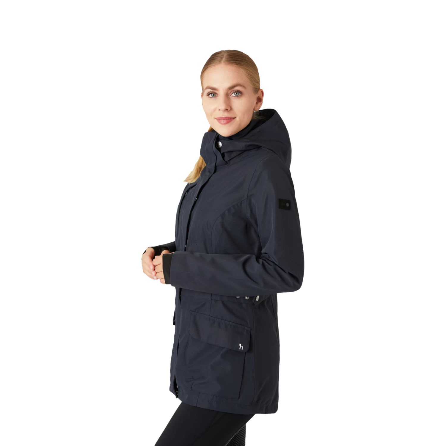 Horze Jadine Womens Waterproof Shell Jacket - Dark Navy - Image 11