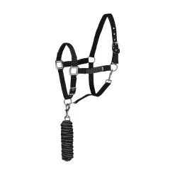 Horze Chicago Halter And Lead Rope - Black/Steel Grey