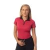 Horze Trista Womens Short Sleeved Technical Sun Shirt - Pink/Peacoat Dark Blue