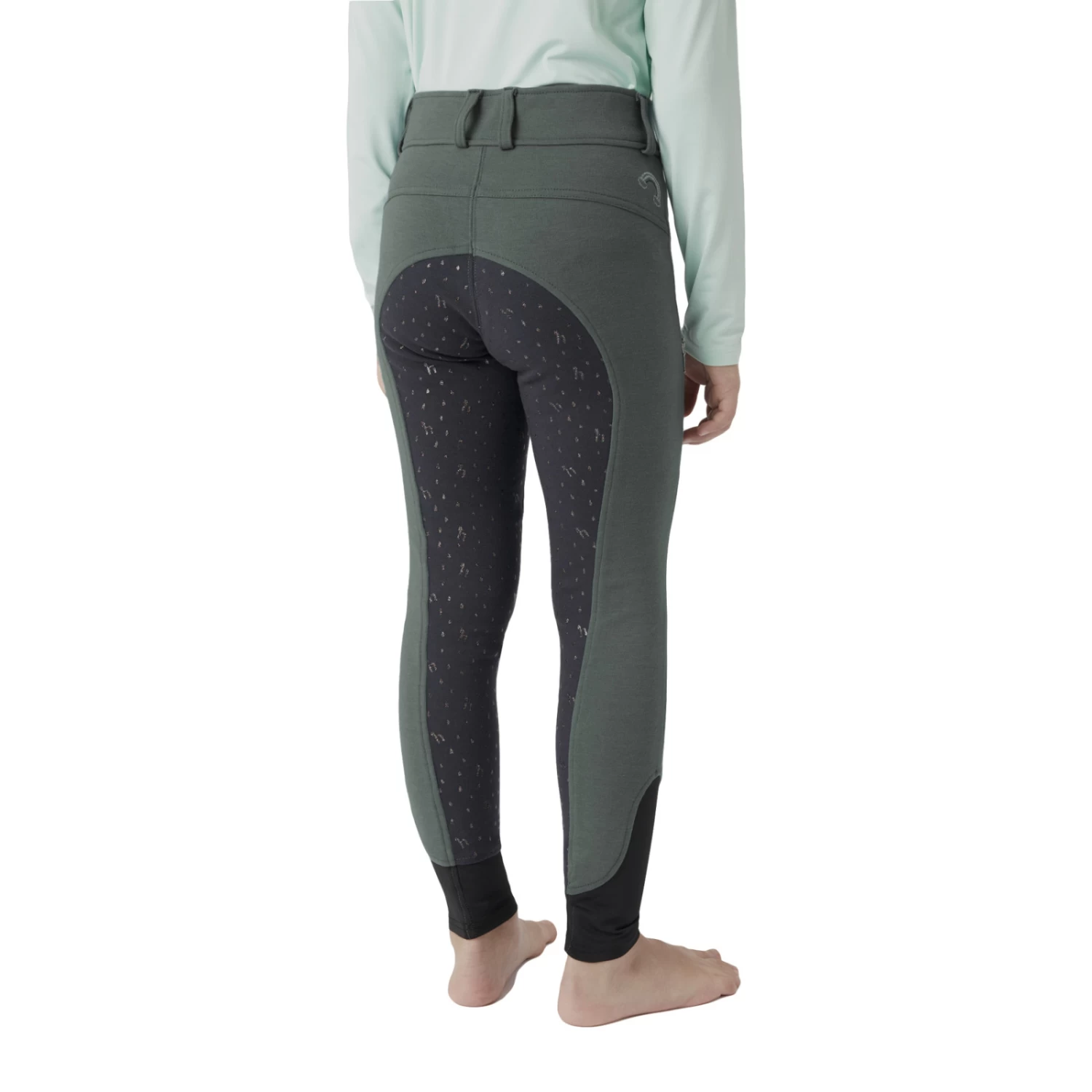Horze Samara Kids Full Seat Breeches - Goblin Blue - Image 4