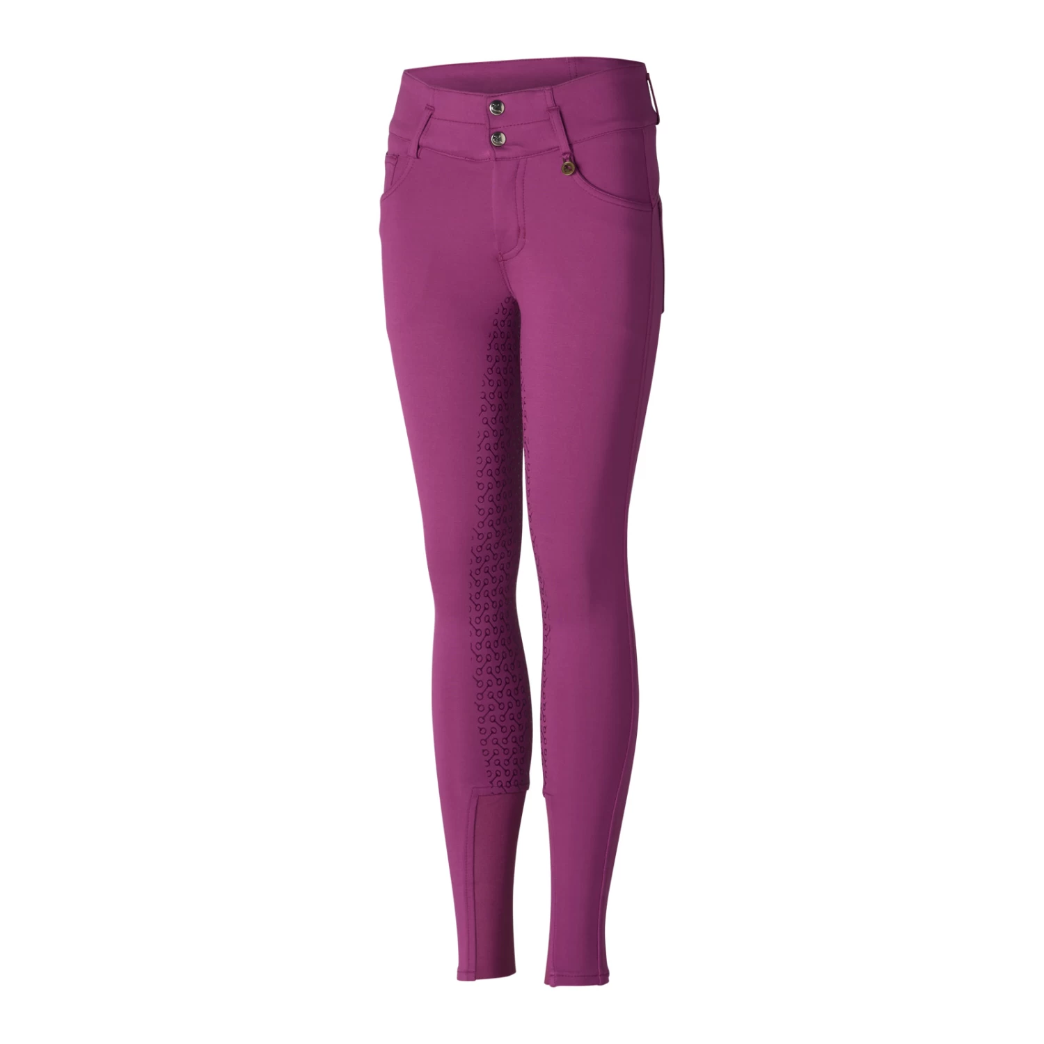 Horze Tara Kids High Waist Full Seat Breeches - Arty Purple - Image 5