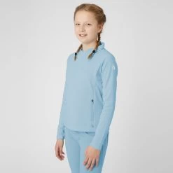 Horze Lou Kids Technical Training Shirt With High Neck - Corydalis Light Blue