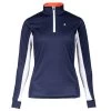 Horze Trista Womens Long Sleeved Technical Sun Shirt - Peacoat Dark Blue/Grenadine Red