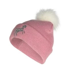 Horze Terry Kids Reflective Knitted Hat - Sea Pink