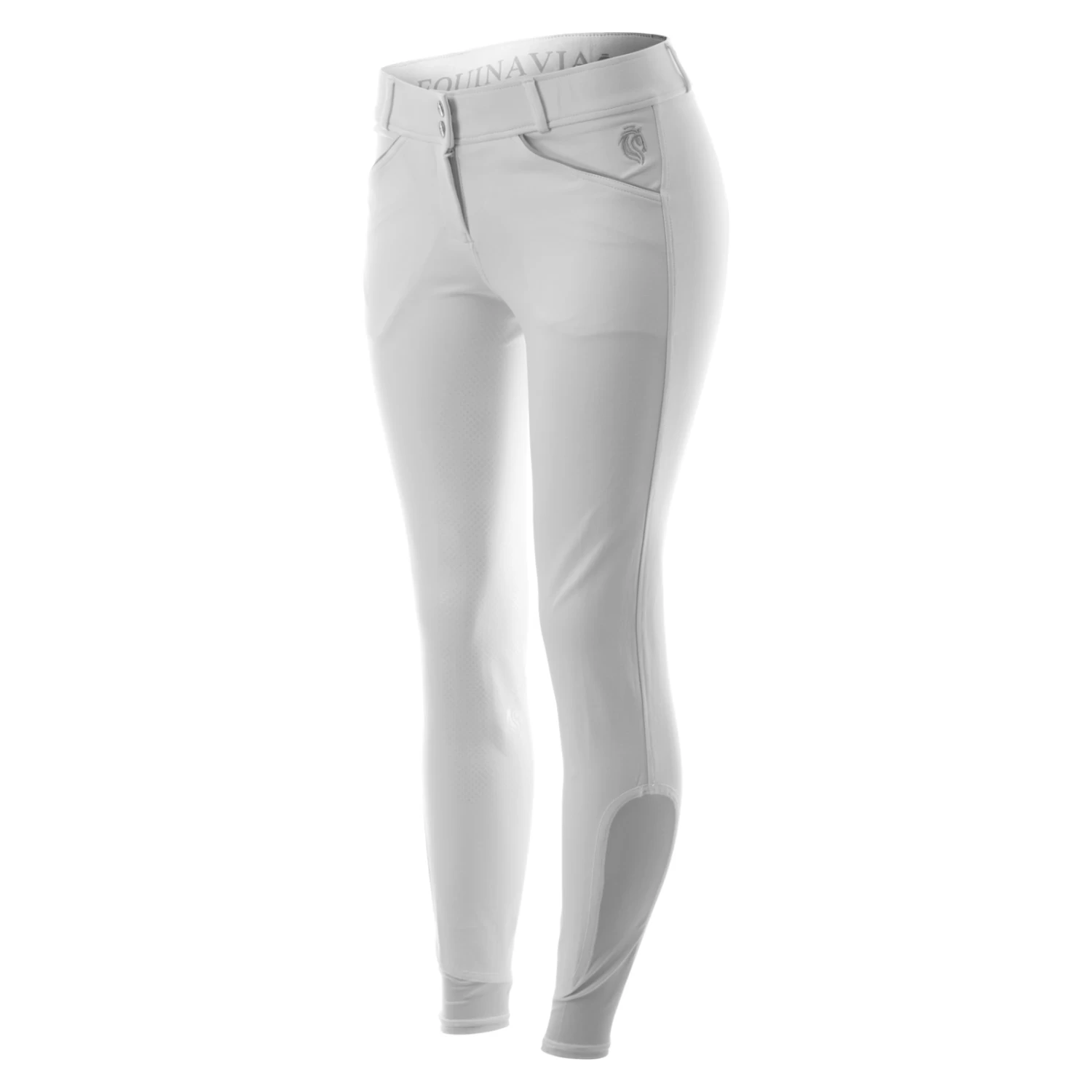 Equinavia Astrid Womens Silicone Full Seat Breeches - White/Light Gray - Image 4