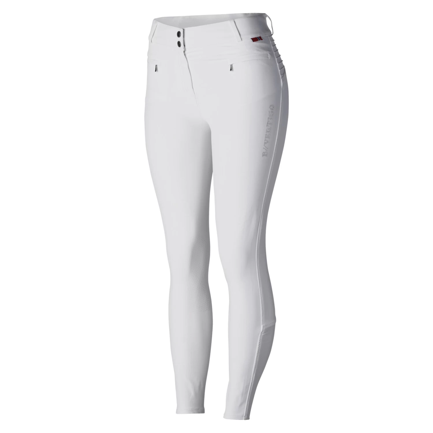 B Vertigo Drea Womens Silicone Knee Patch Breeches - White - Image 3
