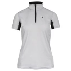 Horze Trista Womens Short Sleeved Technical Sun Shirt - Grey/Black