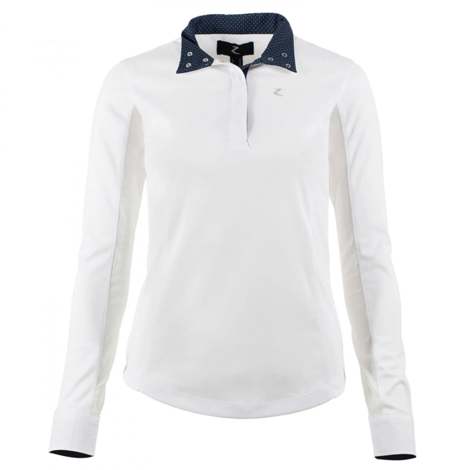 Horze Blaire Womens Long Sleeved Sun Show Shirt - White/Dark Navy - Image 5