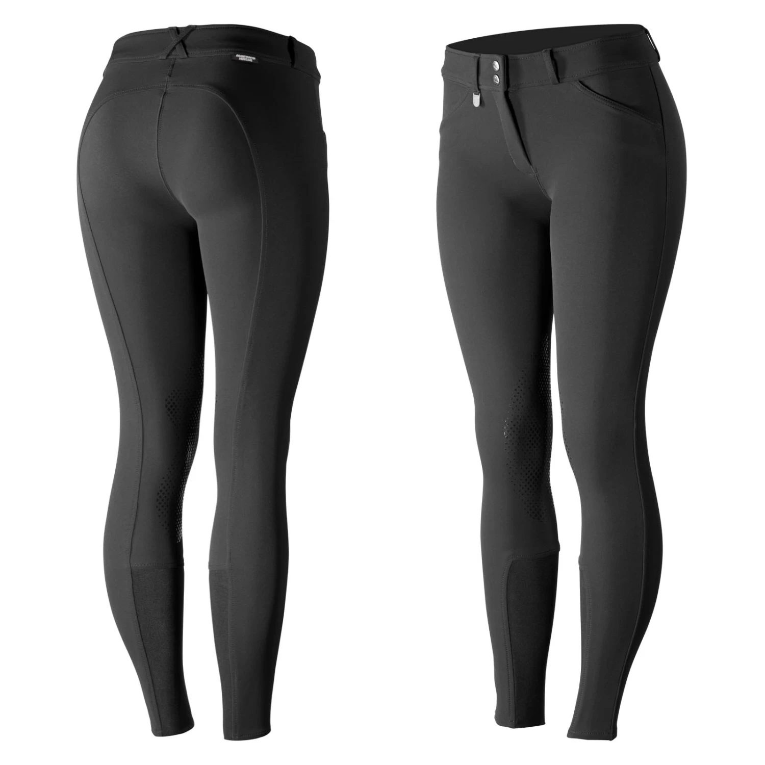 Horze Grand Prix Womens Silicone Knee Patch Breeches - Black - Image 8