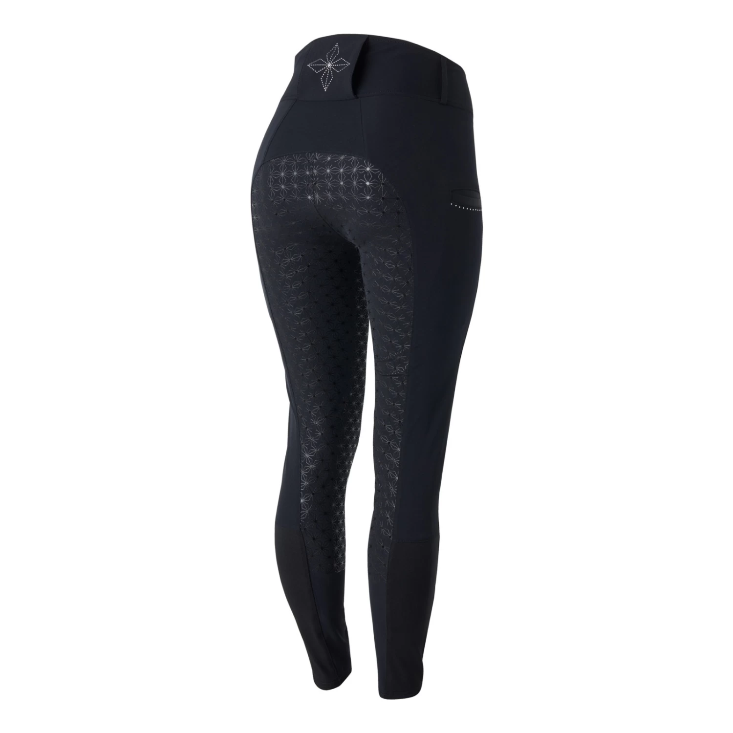 Horze Eliza Womens Crystal Detailed Full Seat Breeches - Black