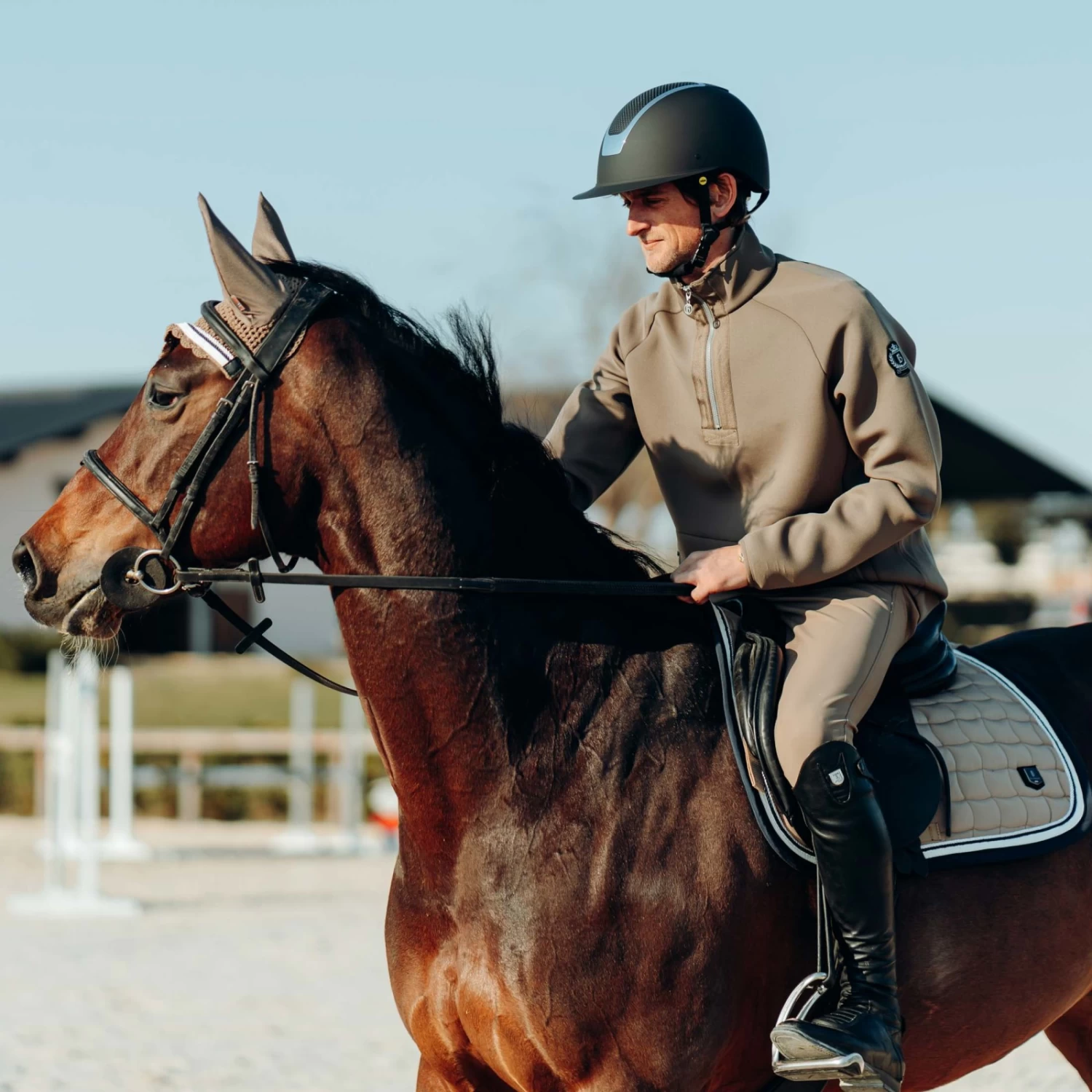 B Vertigo Cameron Double Corded All Purpose Saddle Pad - Fossil Brown - Image 4