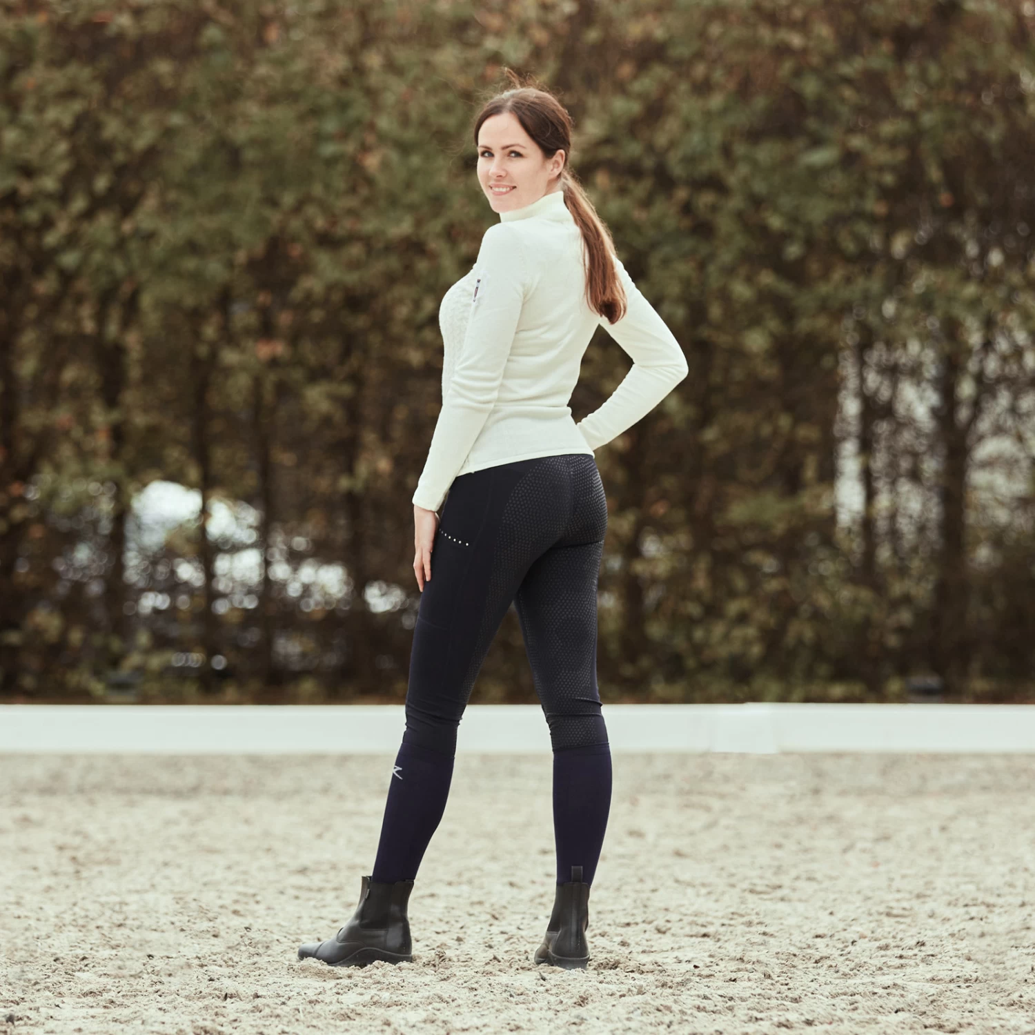 Roselina Womens Full Seat Tights With Crystal Details - Dark Dark Blue - Image 6