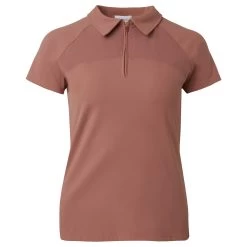 Horze Ciandra Womens V-Neck Technical Training Shirt - Light Mahogany