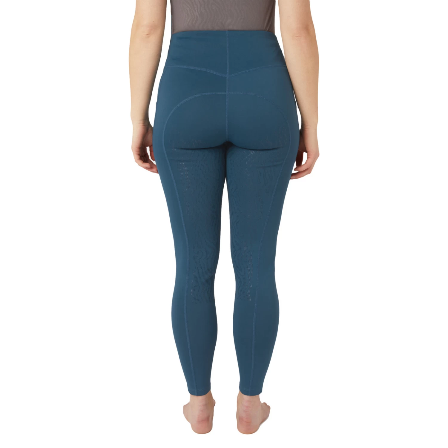 Horze Alyssa Womens High Waist UV Pro Full Seat Tights - Legion Blue - Image 8