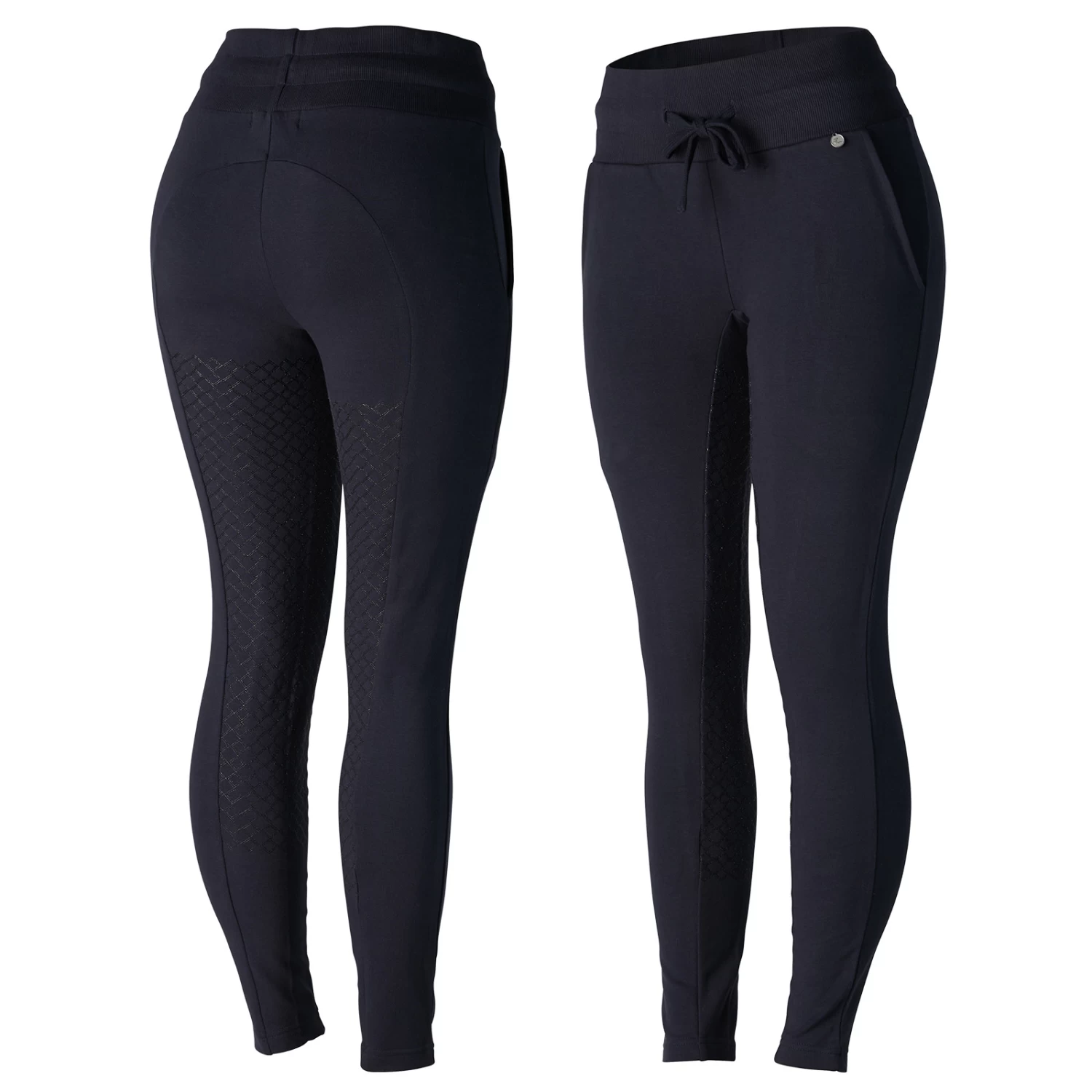 Horze Elinor Womens Cotton Stretch Riding Tights - Dark Navy