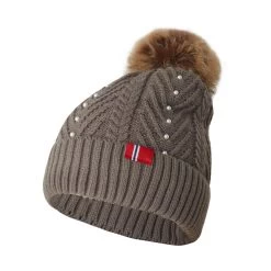 B Vertigo Rosalie Womens Knitted Pom Pom Hat - Major Brown