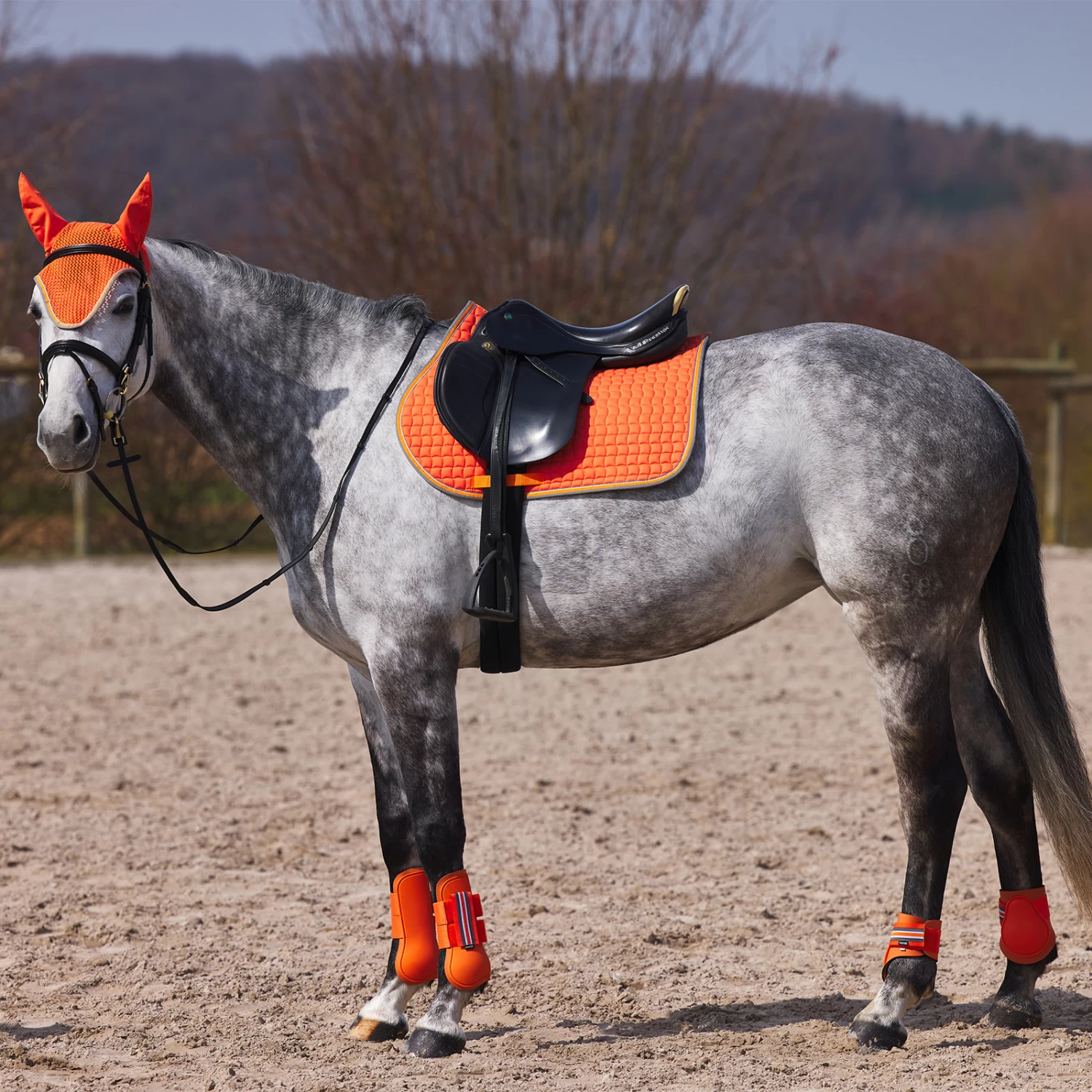 Horze Adepto All Purpose Saddle Pad - Coral Gold - Image 3