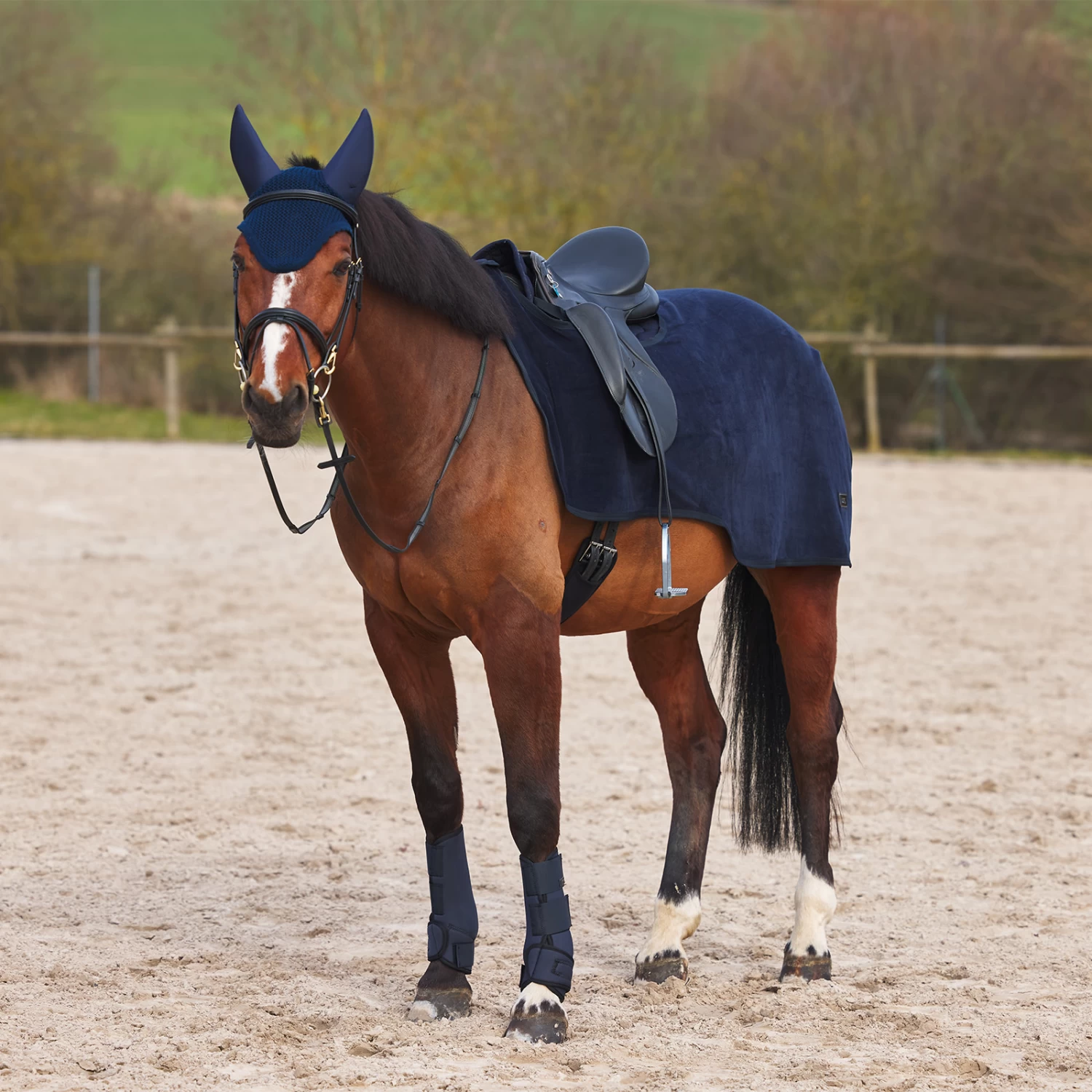 Horze Marquess Fleece Riding Blanket - Dark Navy - Image 4