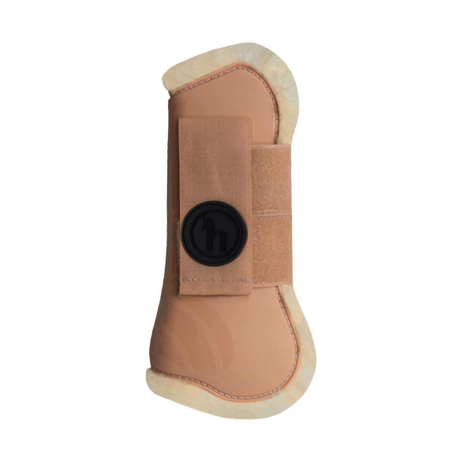 Horze Caliber Open Front Fleece Tendon Boots - Biscuit Brown - Image 6
