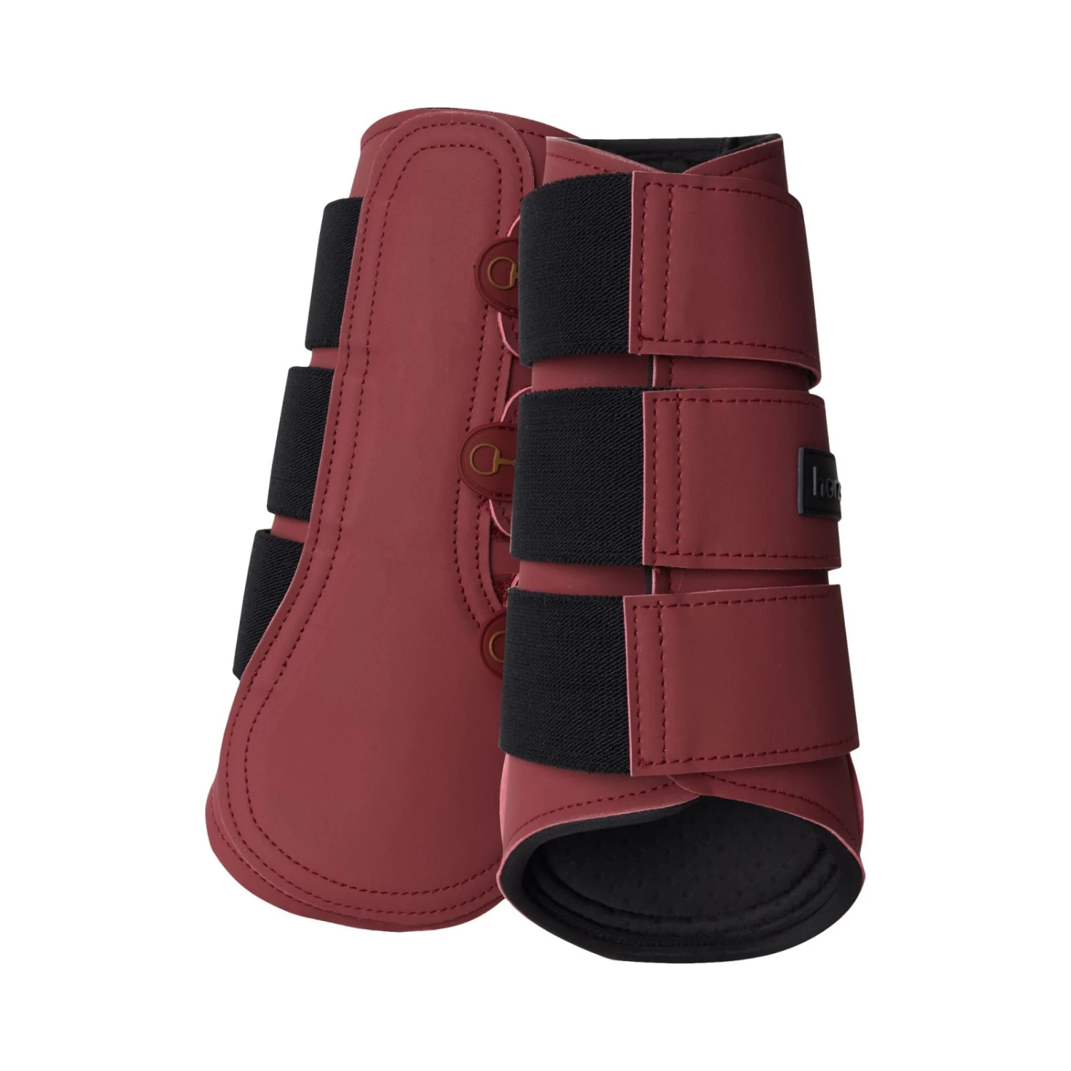 Horze Noir Brushing Boots - Rhubarb Dark Red