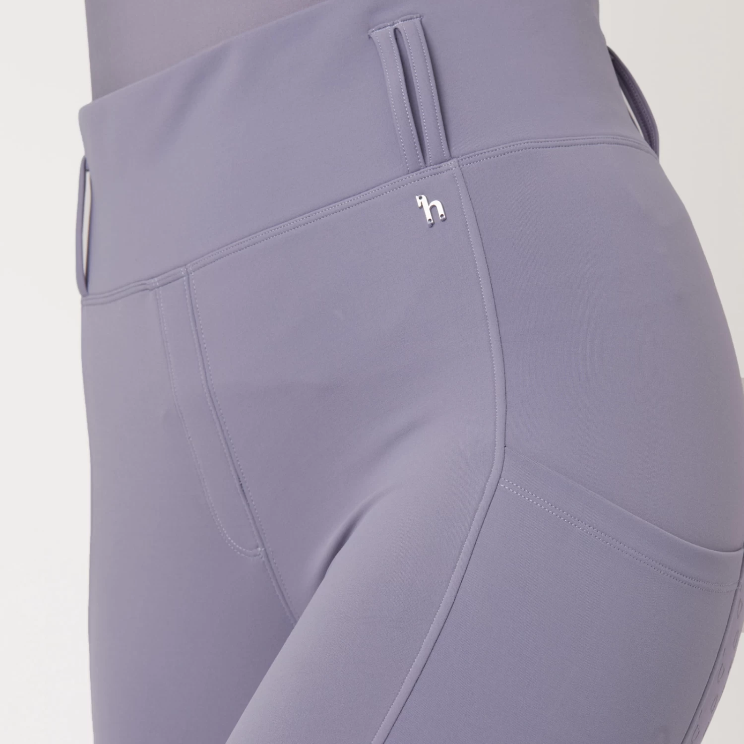 Horze Everly Womens Full Seat Winter Riding Tights - Grey Ridge Purple - Image 7