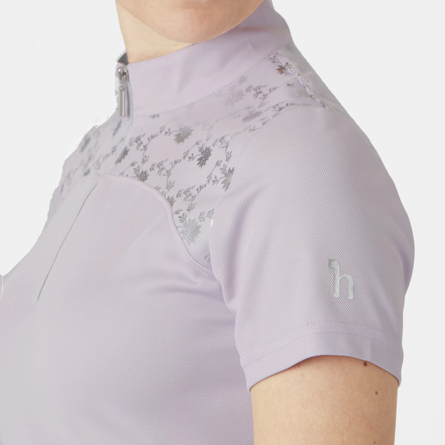 Horze Kaitlin Womens Short Sleeved Performance Show And Training Shirt - Orchid Hush - Image 6